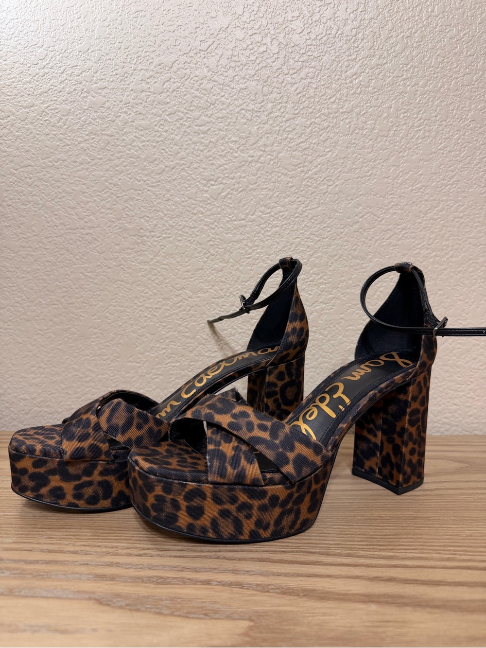 Sam Edelman Savannah Leopard Print Platform Sandals - size 8.5